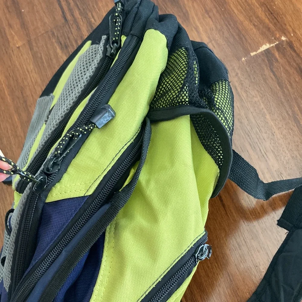 Target Technical Backpack 7+ Compartments Blue Green Pack Carryall Laptop Mesh